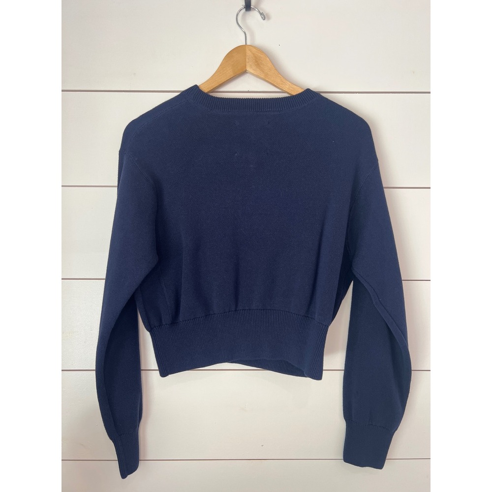 Aerie Out West Americana Sweater Navy Blue preppy Graphic Pullover XS - Picture 4 of 7